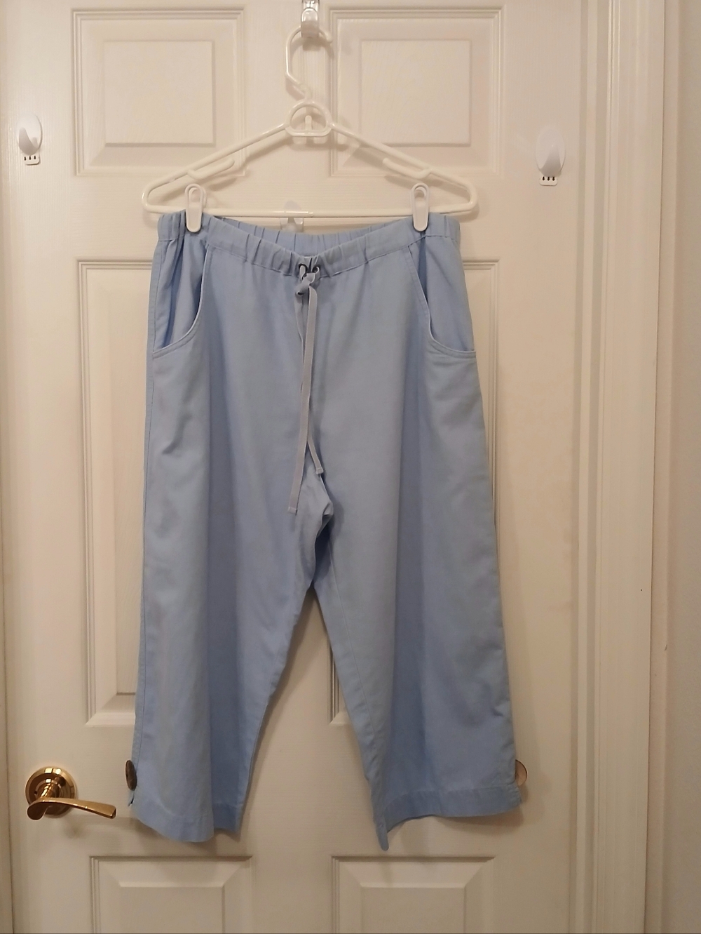 Christopher & Banks Linen Capri Cropped Pants Size Medium Vintage Light Blue